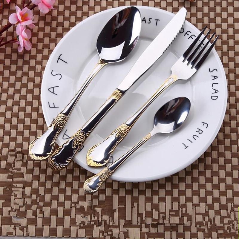 Elizabeth Silver Stainless Steel Flatware Set 24-Piece