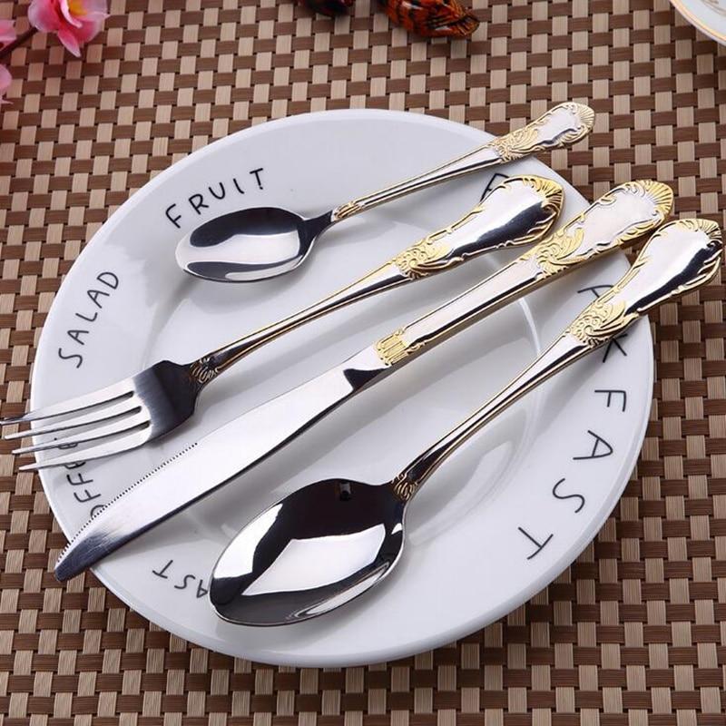 Elizabeth Silver Stainless Steel Flatware Set 24-Piece