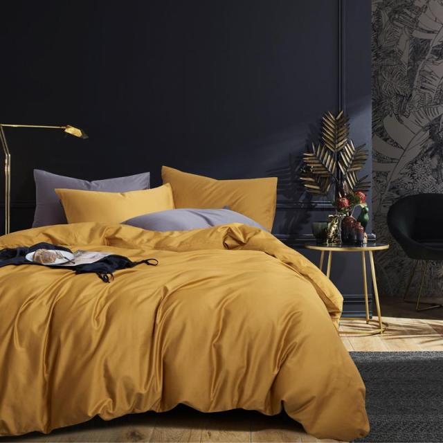 Butterscotch Grace Silk Duvet Cover Set (Premium Egyptian Cotton) 600TC