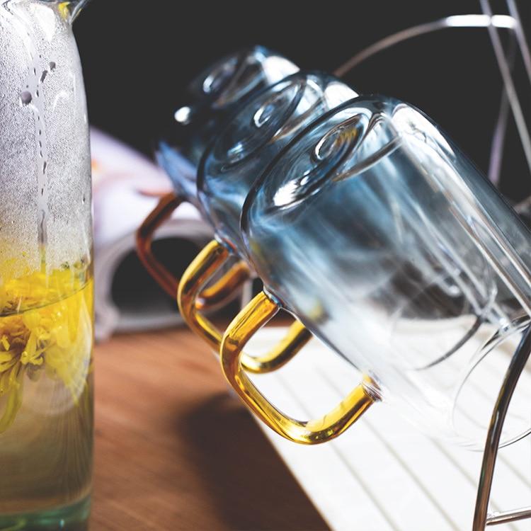 Colored Glass Carafe and Glass Set