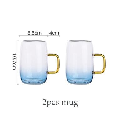 Colored Glass Carafe and Glass Set