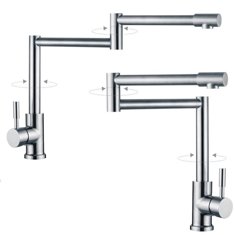 Edison Single-Hole Retractable Folding Kitchen Sink Faucet