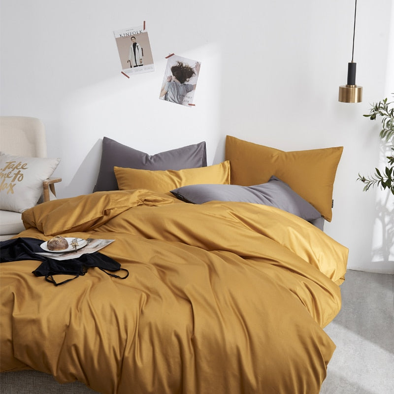 Butterscotch Grace Silk Duvet Cover Set (Premium Egyptian Cotton) 600TC