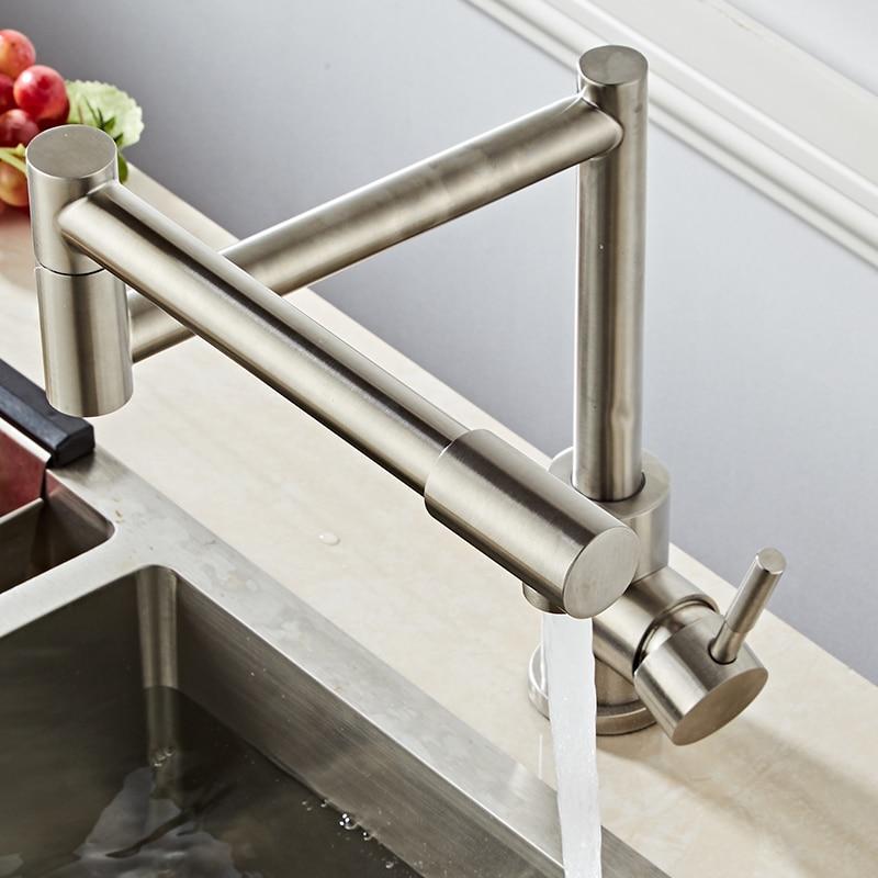 Edison Single-Hole Retractable Folding Kitchen Sink Faucet