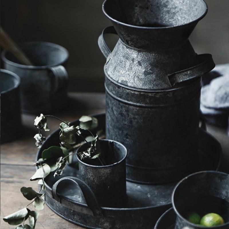 Vintage Galvanized Steel Storage Set of 9 pc