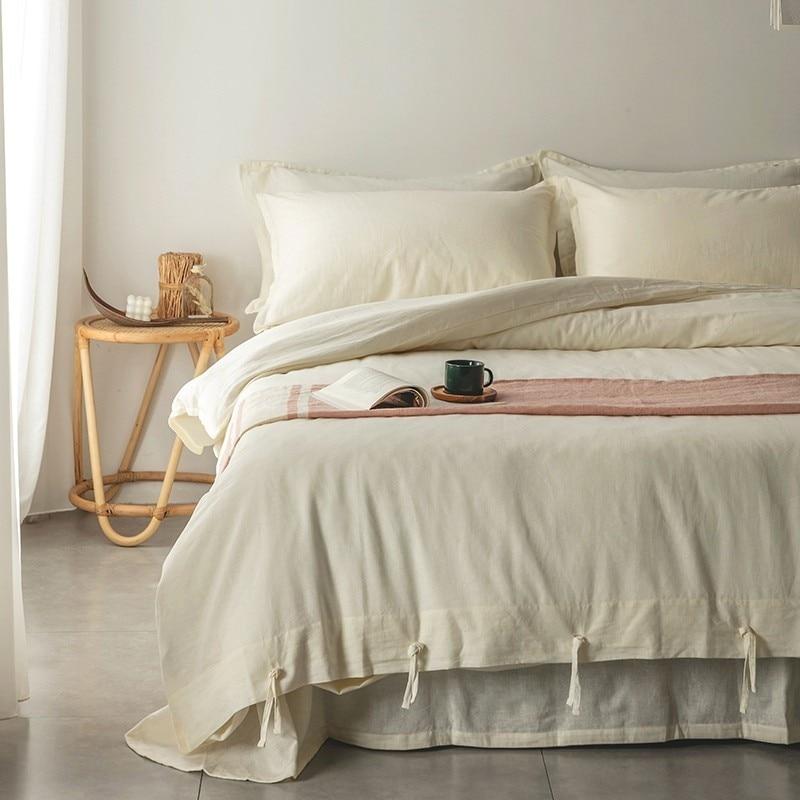 Emma Duvet Cover Set With Ropes 55% Cotton 45% Linen