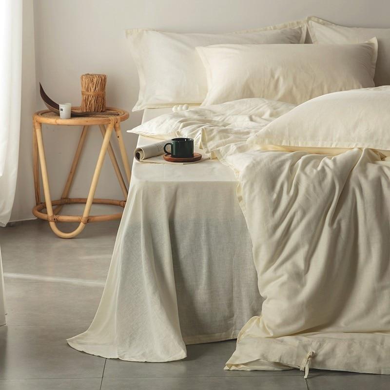 Emma Duvet Cover Set With Ropes 55% Cotton 45% Linen