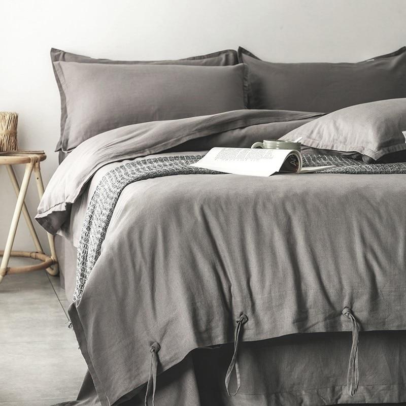 Emma Duvet Cover Set With Ropes 55% Cotton 45% Linen