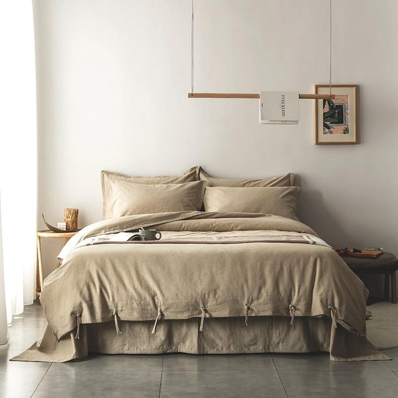 Emma Duvet Cover Set With Ropes 55% Cotton 45% Linen