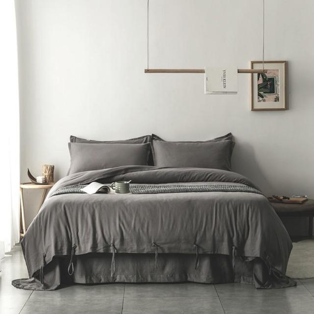 Emma Duvet Cover Set With Ropes 55% Cotton 45% Linen