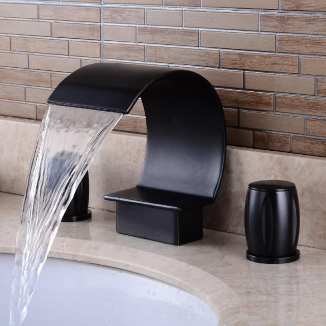 James Three-Hole Dual-Handle Bathroom Faucet