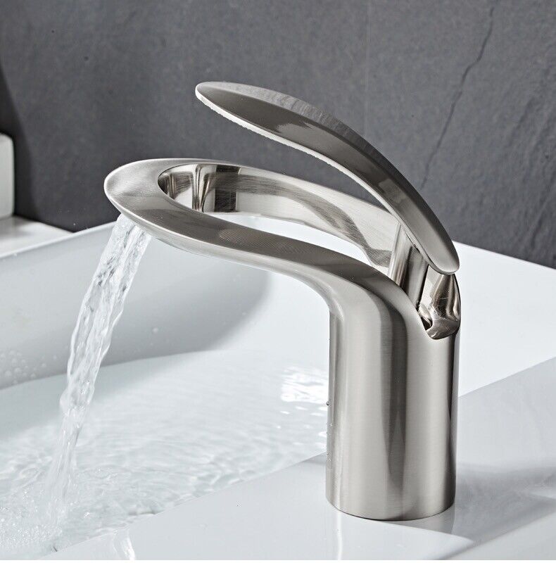 LunaMist Modern Single Handle Vessel Bathroom Faucet with Round Hollowing Design