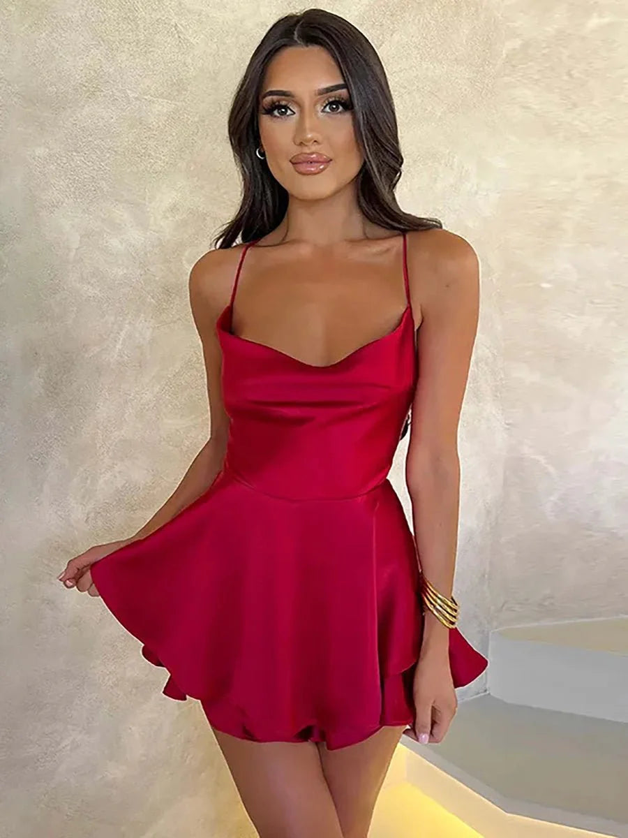 Sadao Lace Up A-Line Short Dress