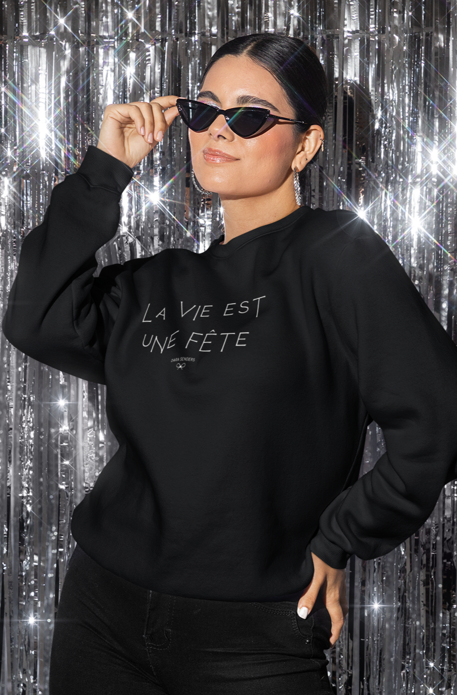 LIFE IS A PARTY • EMBROIDERED PULLOVER