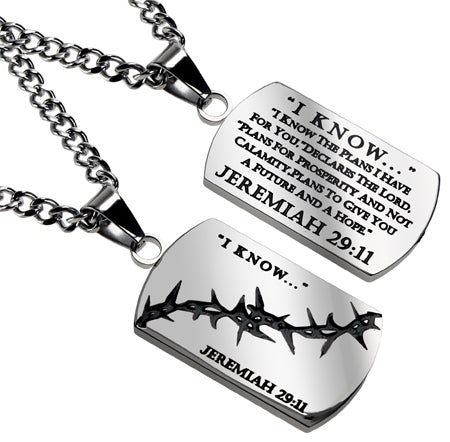 Crown of Thorns Dog Tag Necklace