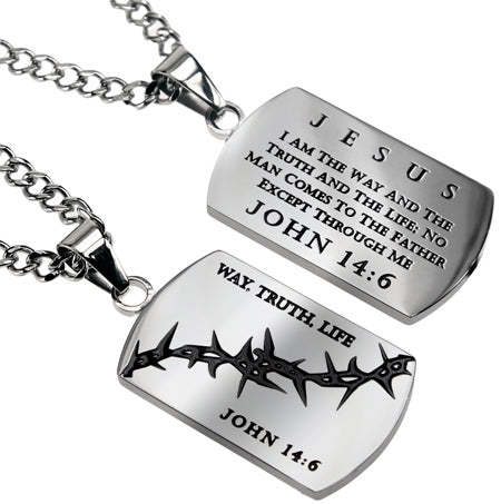 Crown of Thorns Dog Tag Necklace