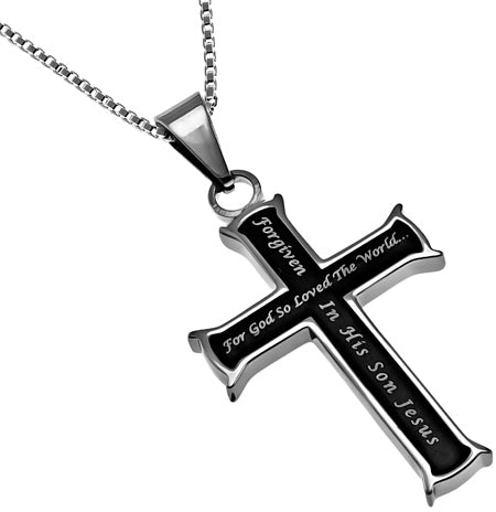 Black Mini Cross Necklace