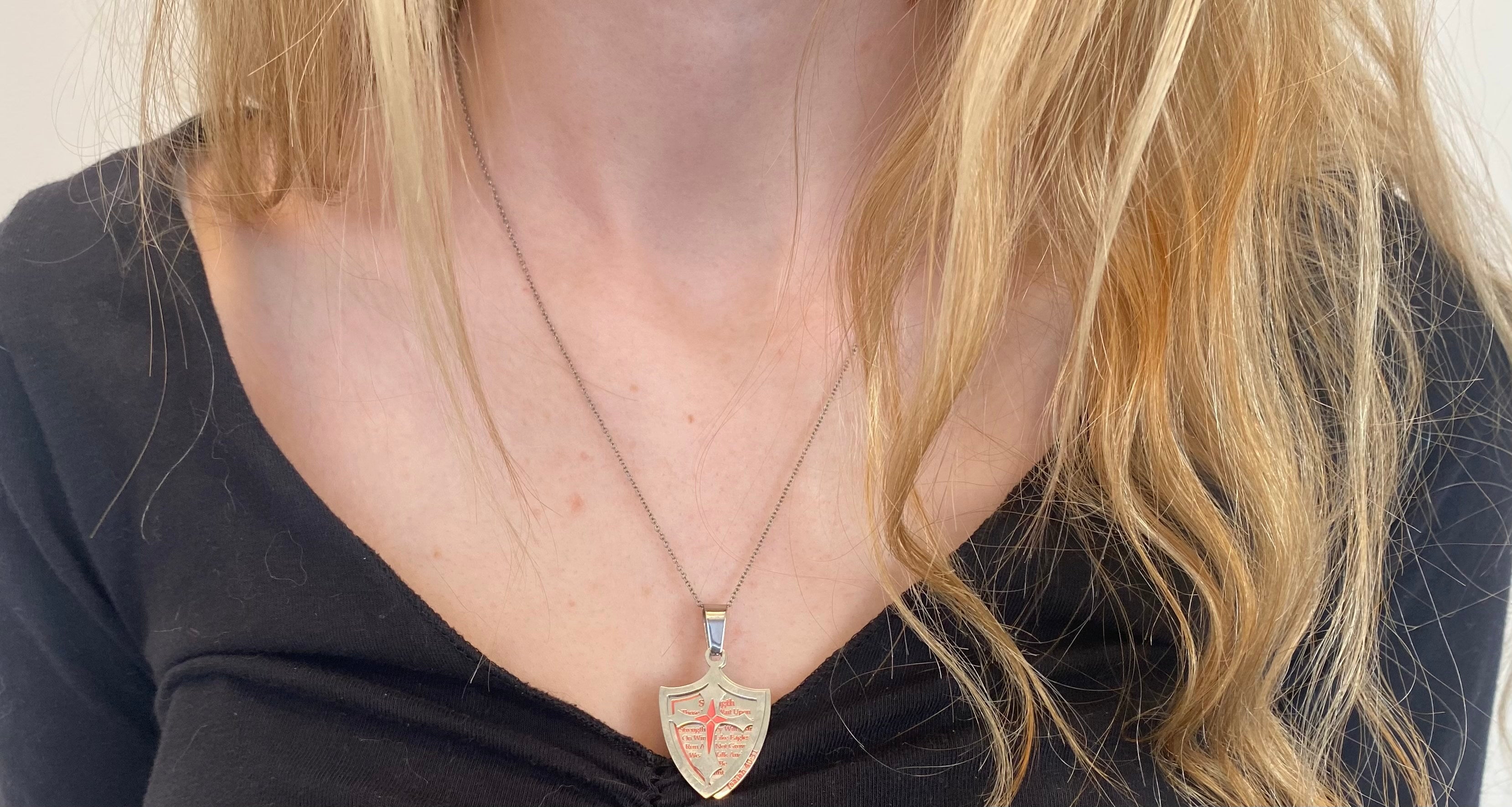 2 Piece Shield Cross Necklace