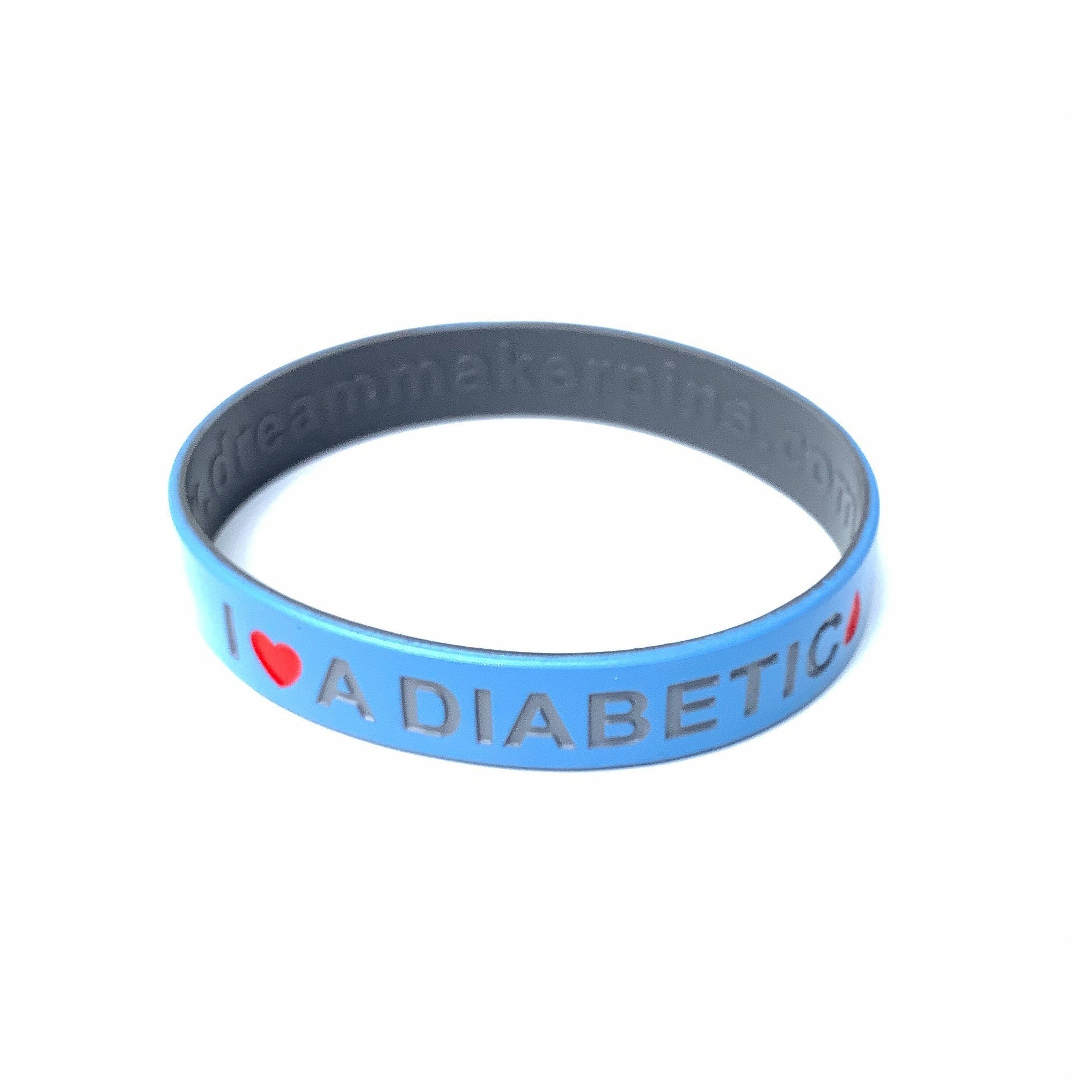 "I Love a Diabetic" Silicone Wristband with Drop of Blood